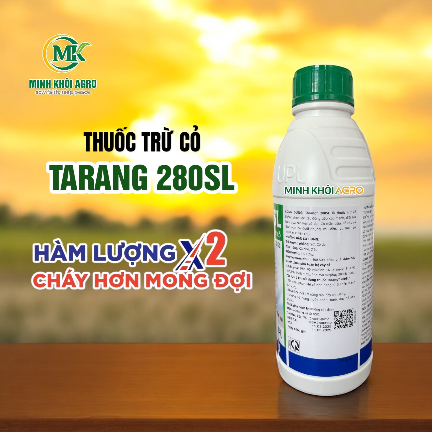 Thuốc trừ cỏ Tarang 280SL - Chai 900ml